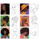 Pre-Drawn Ladies Canvas for Painting – Cotton 20x25cm