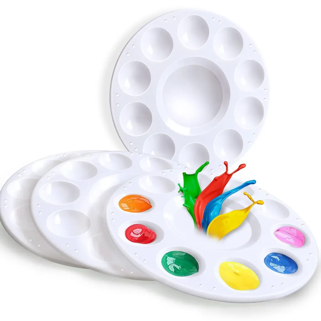 Plastic Paint Mixing Palette – 10 Compartments for Artists & Students