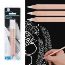 3pcs Premium White Charcoal Sketching Pencils Set