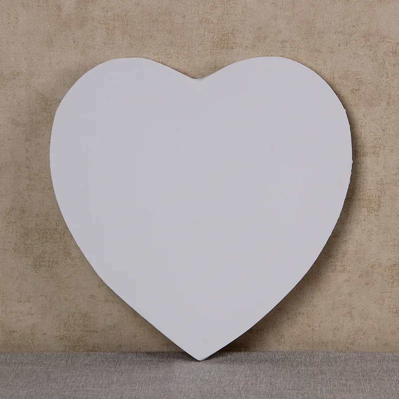 40CM Artist Heart Shape White Cotton Stretched Canvas