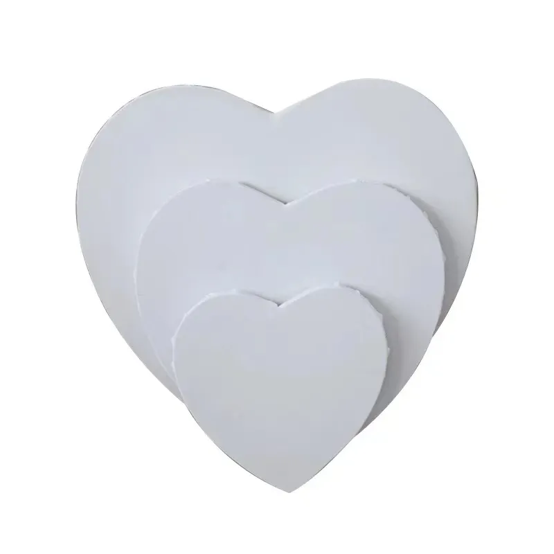 20CM Artist Heart Shape White Cotton Stretched Canvas
