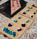 Mancala Board Game – Wooden Foldable Set with 48 Glass Stones