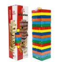 Colored Jenga – 54-Piece Stackable Wooden Block Game