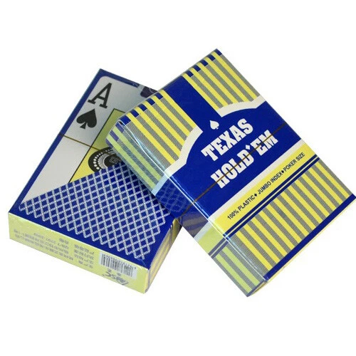 Texas Hold’em Blue Deck – 100% Plastic Jumbo Index Poker Cards