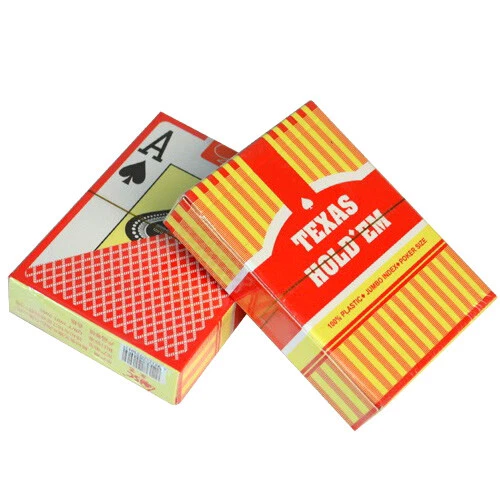 Texas Hold’em Red Deck – Premium 100% Plastic Jumbo Index Poker Cards