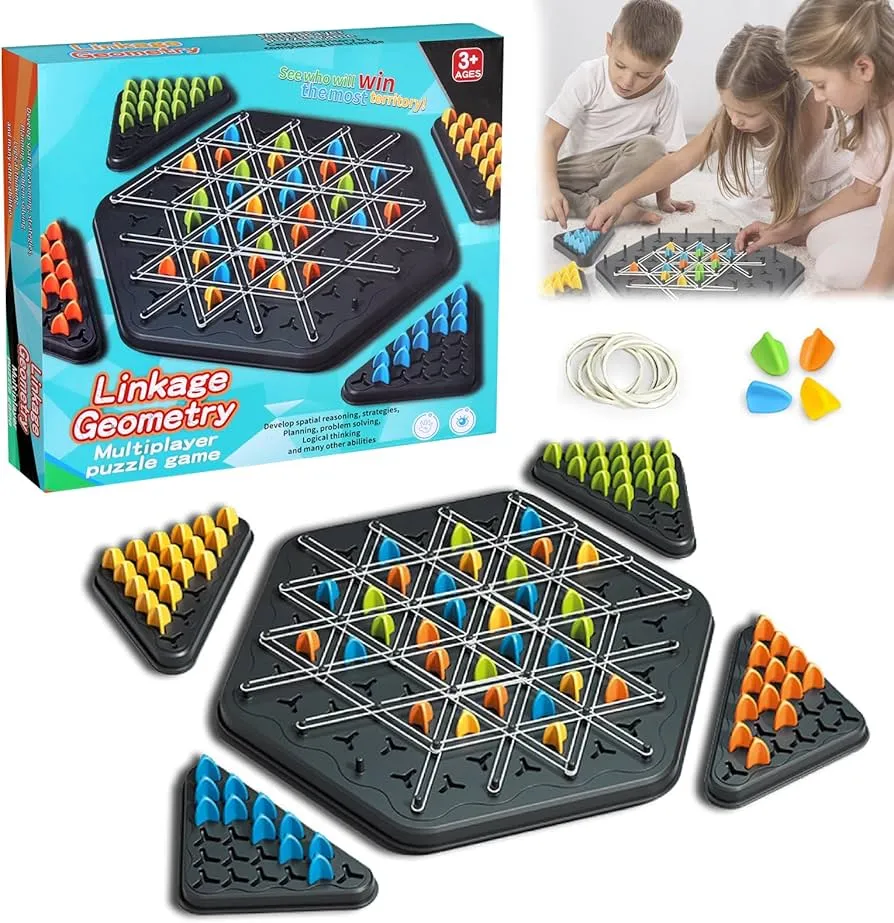 Linkage Geometry Game – Triangle Triggle Strategy Board Game (2–4 Players)