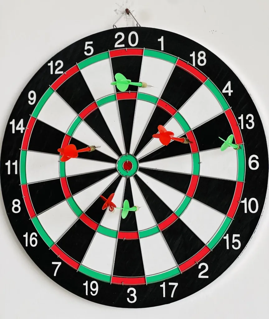 Double-Sided 17" Dartboard Set with 6 Darts