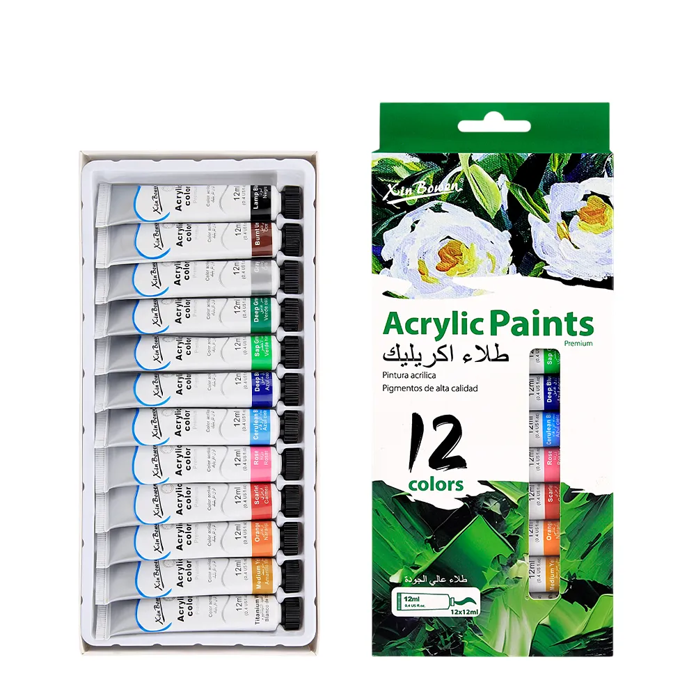 12 Colors Acrylic Paint Set (12ML)