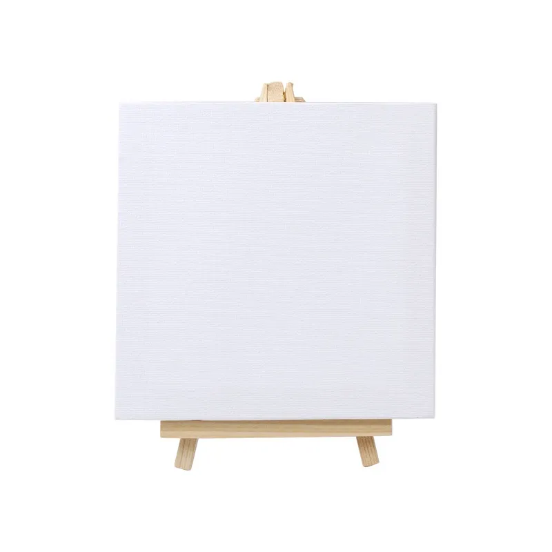 20 × 20 cm Stretched Canvas with Wooden Easel Set