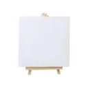 20 × 20 cm Stretched Canvas with Wooden Easel Set