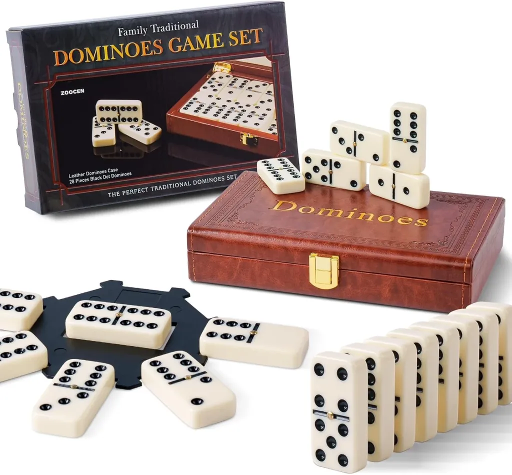 Dominoes Set in Leatherette Case