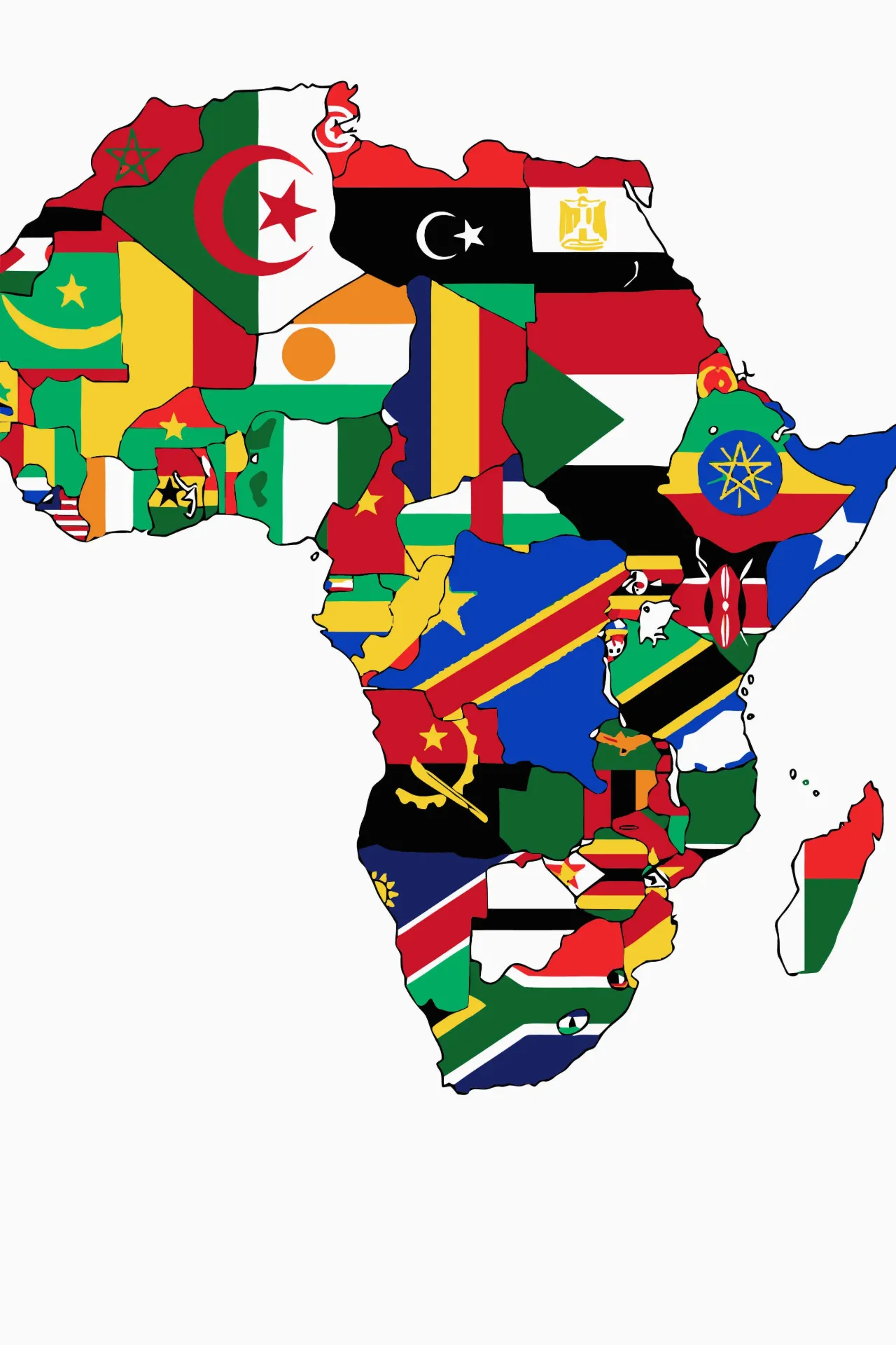 African Map Paint by Numbers Kit – 20 x 30 cm