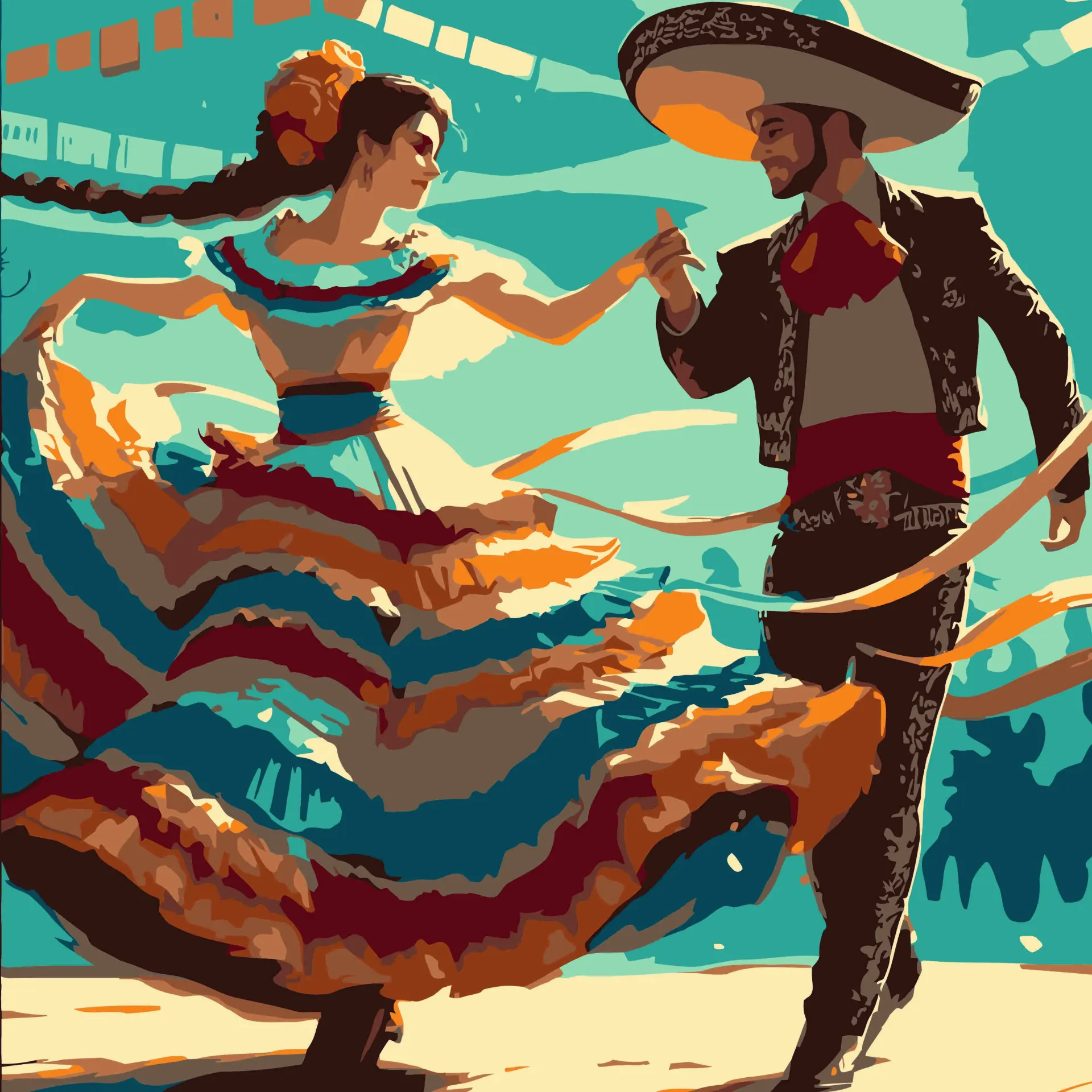 Traditional Dance Paint by Numbers Kit – 30 x 30 cm