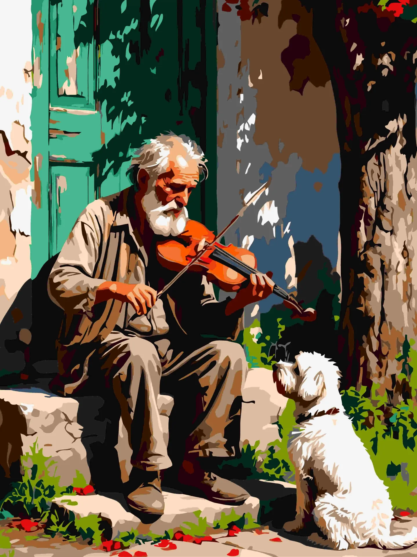 Violin Playing Man Paint by Numbers Kit – 30 x 40 cm