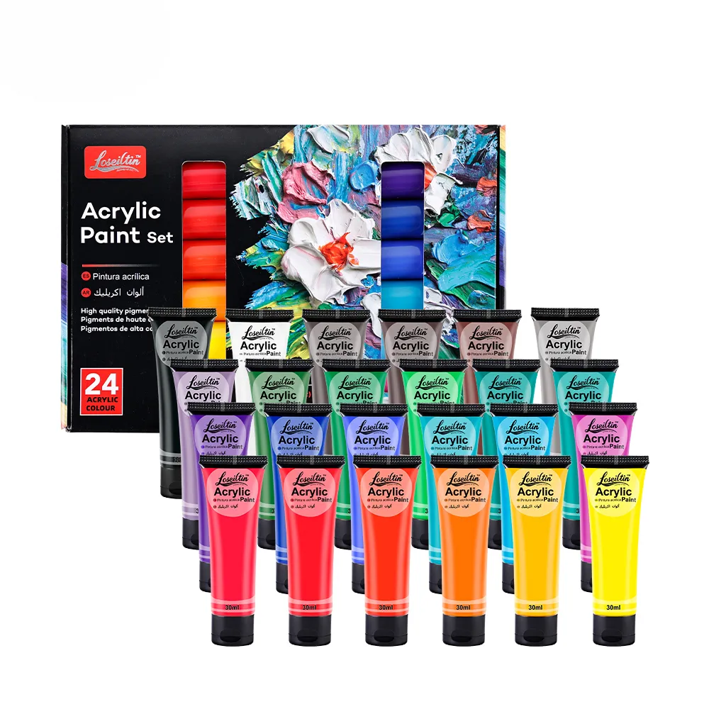 24-Color Acrylic Paint Set – 30ml