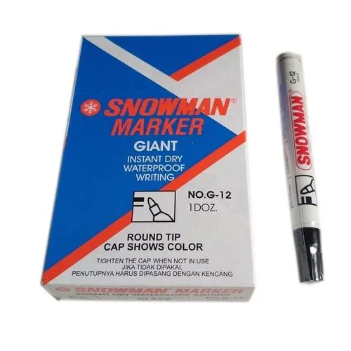 SNOWMAN G-12 Black Permanent Marker Set – 12 Pcs