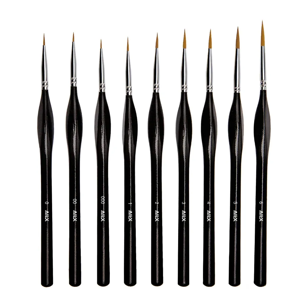 9 Pieces Fine Detail Paint Brush Set
