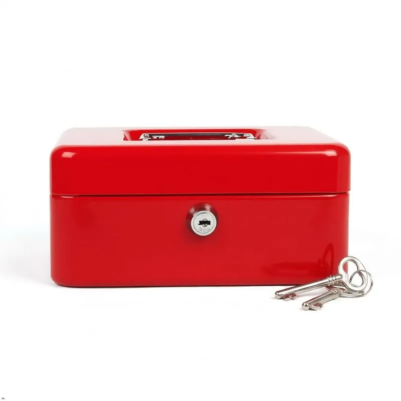 12 Inch Steel Cash Box with Lock & 2 Keys