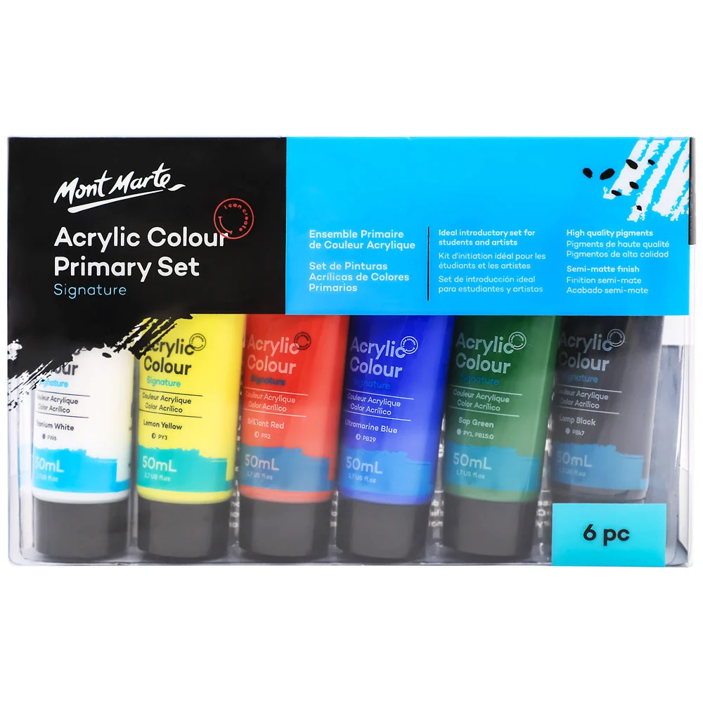 Acrylic Colour Primary Set Signature 6pc x 50ml