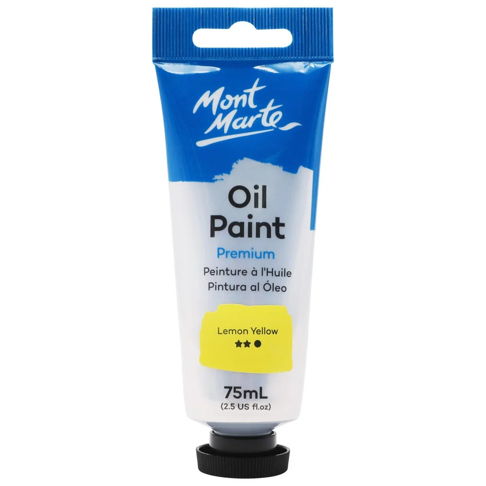 Mont Marte Premium Oil Paint 75ml – Lemon Yellow