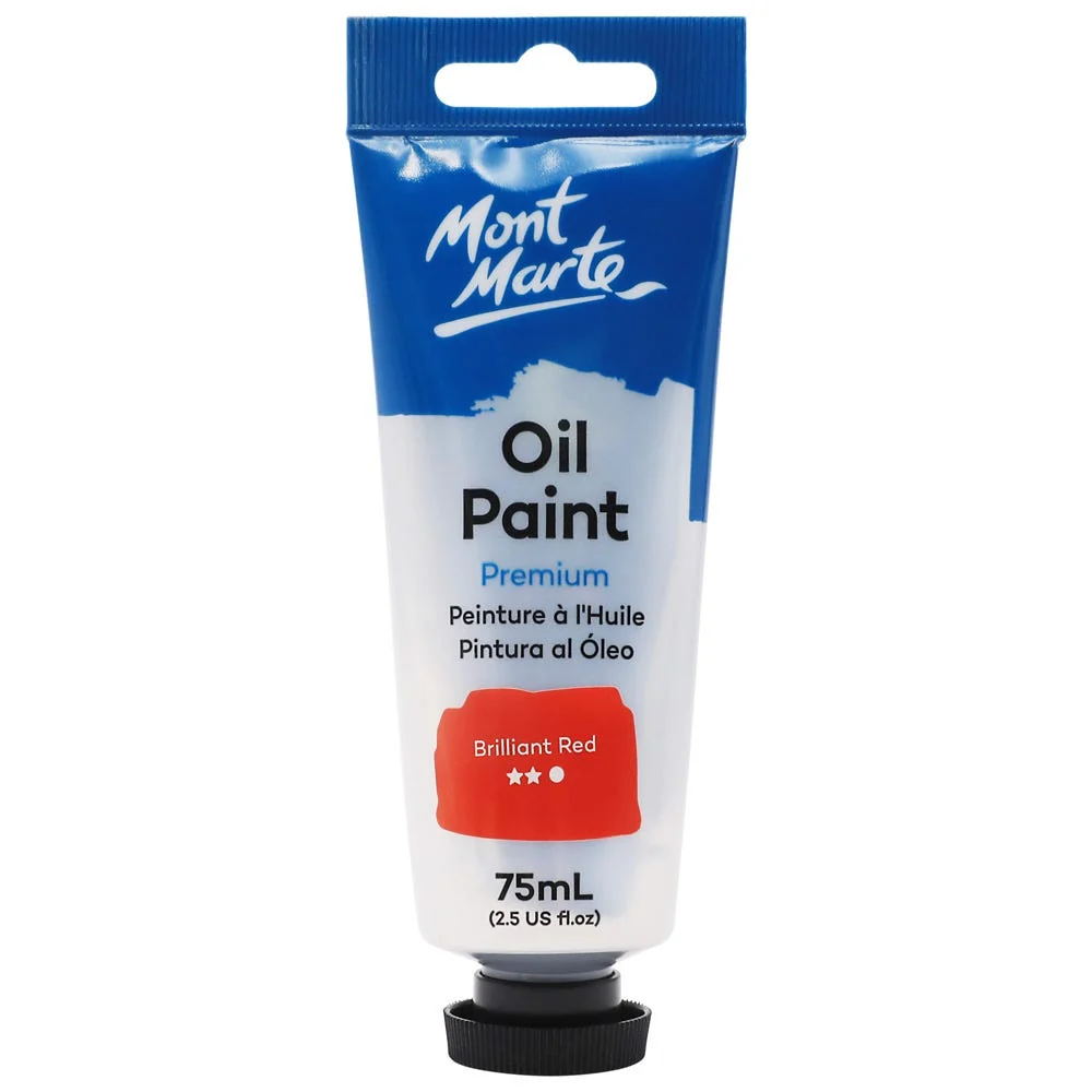 Mont Marte Premium Oil Paint 75ml – Brilliant Red