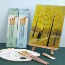 Nylon Hair Flat Paint Brush Kit