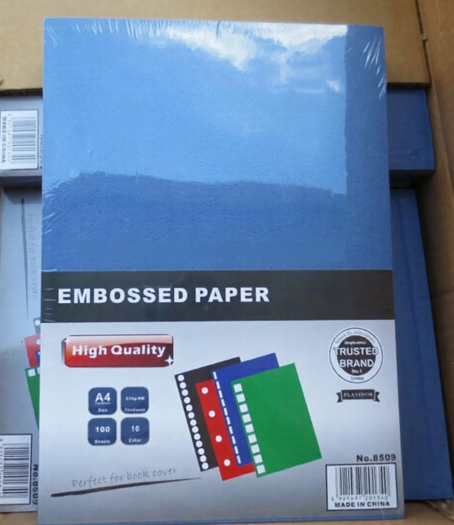 Blue A4 Embossed Paper Binding Covers – 100 Pieces