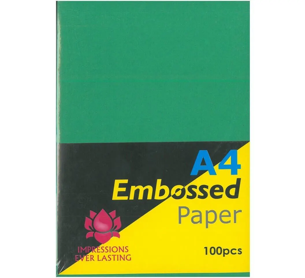 Green A4 Embossed Paper Binding Covers – 100 Pieces