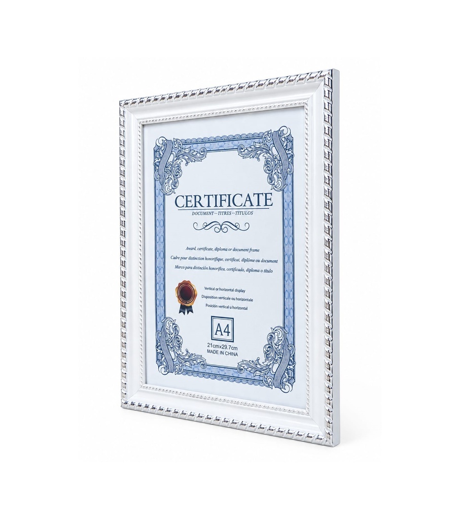 A4 White Decorative Frame – Certificate