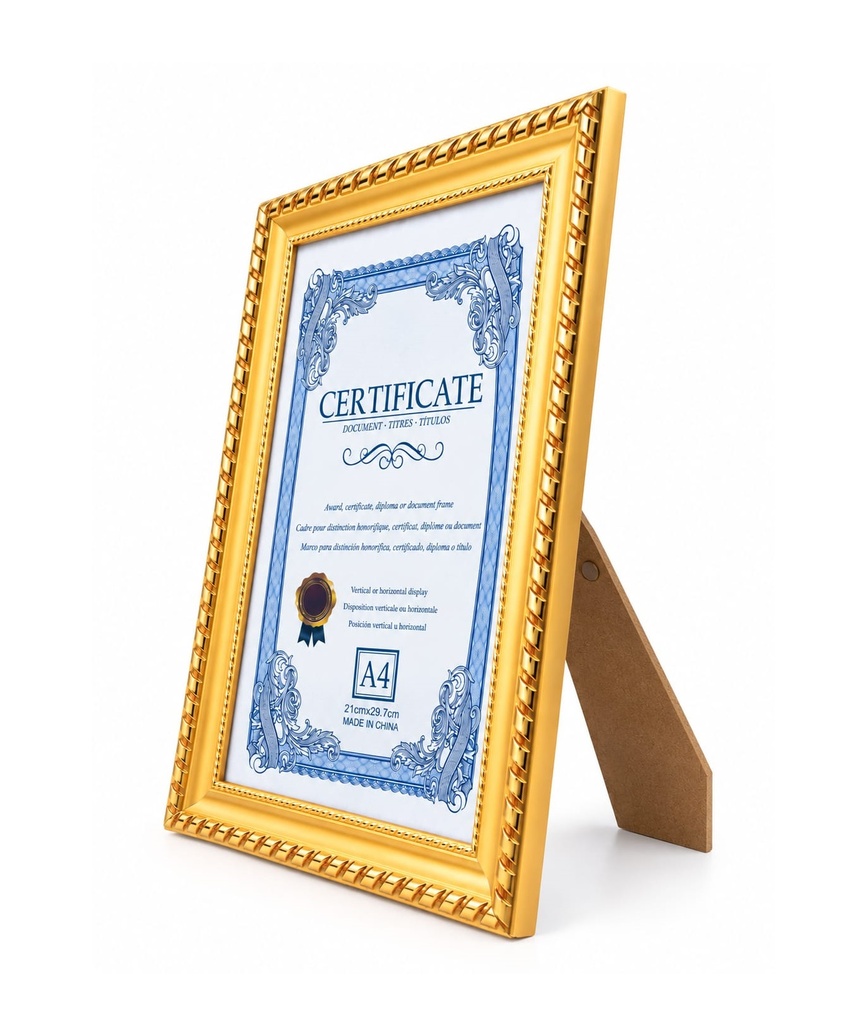 A4 Gold Certificate Frame