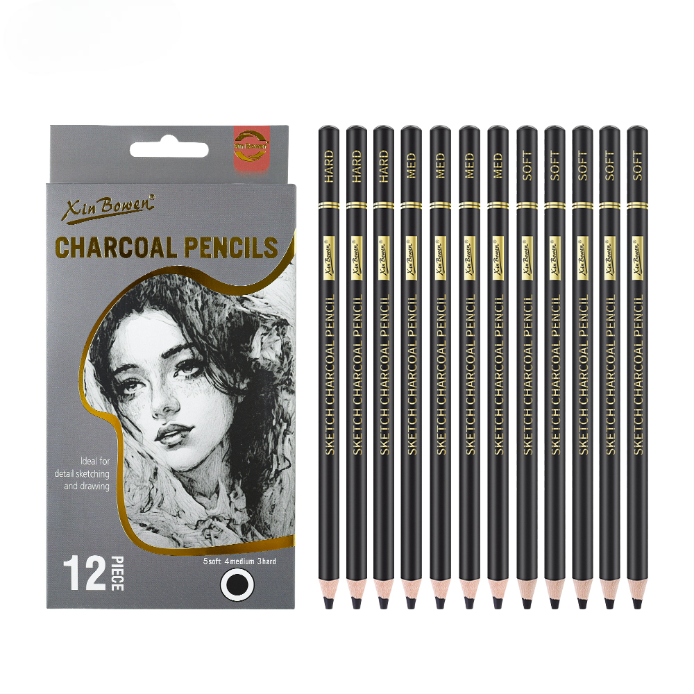 Charcoal Pencils – 12-Piece Sketching Pencil Set