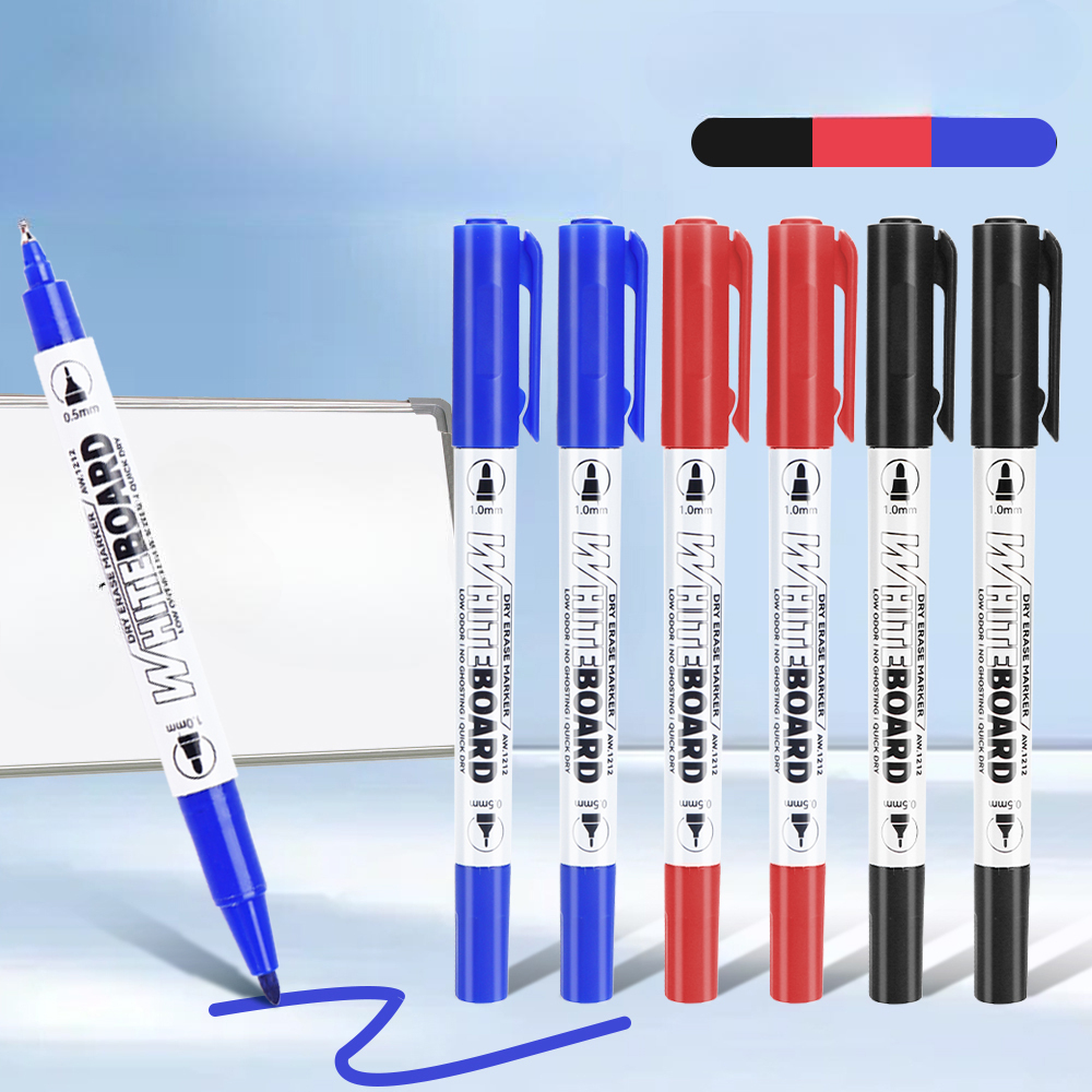 Double-Ended Erasable Whiteboard Marker Pen