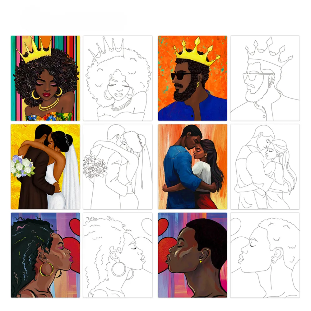 Party Queen Painting Pre-Drawn Canvas 20 × 25 cm