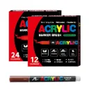24-Color Acrylic Marker Set – Soft-Tip Non-Pressing DIY Painting & Graffiti Pens